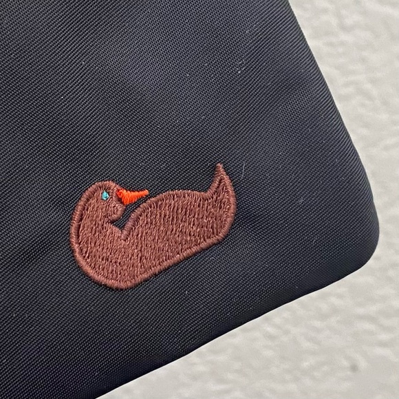 DOONEY & BOURKE North South Triple Zip Black Nylon Embroidered Duck Crossbody - Picture 11 of 15